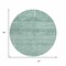 Homeroots 8' Aqua And Teal Blue Round Medallion Washable Indoor Outdoor Area Rug 616090 - alternate 3