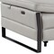 Homeroots 77in Light Gray and Black Italian Leather Power Reclining Loveseat 720501 - alternate 5