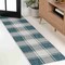 Jonathan Y Sabine Traditional Farmhouse Bold Gingham Turquoise/Cream 2 ft. x 8 ft. Indoor/Outdoor Runner Rug TSN203E-28 - alternate 1