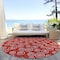 Homeroots 8' Red And Ivory Round Geometric Washable Indoor Outdoor Area Rug 583386 - alternate 3