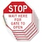 Signmission Stop Wait Here for Gate to Open, 4 inch X 4 inch, Vinyl Decal, 5PK OC-D-5PACK-4-299 - alternate 1