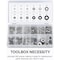 Neiko Stainless Steel Lock and Flat Washer Assortment, 350 Piece Set, 12 Different Sizes 50400A - alternate 4