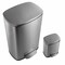 Happimess Connor Rectangular 13.2-Gallon Trash Can w/ Soft-Close Lid and FREE Mini Trash Can, Platinum Silver HPM1006A - alternate 2