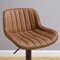 Homeroots Set of Two 31" Brown And Black Faux Leather And Steel Swivel Low Back Adjustable Height Bar Chairs 524979 - alternate 4