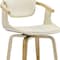 Homeroots Off White and Natural Upholstered Faux Leather Dining Arm Chair 524941 - alternate 2