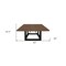 Homeroots 60" Dark Brown and Black Solid Wood and Iron Frame Base Square Dining Table 544750 - alternate 5
