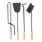Lavish Home 5 Piece Fireplace Tools Set Indoor Outdoor Accessories Set with Poker, Brush, Shovel, Firewood Rack 80-FPTS-18 - alternate 3