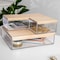 Martha Stewart Brody Clear Plastic Storage Organizer Bins W/Light Natural Paulownia Wood Lids, Small/Med/Lrg Bins BE-PB3317-WD-3-CL-NT-MS - alternate 6