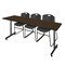 Regency Kobe T-Base Training Seminar Table W/ 2 Zeng Stack Chairs, 84 in W, 24 in L, Neo Walnut MKTRCT8424NW44BK - alternate 1