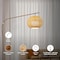 Vidalite Fos Floor Lamp with Woven Bamboo and Linen Shade, Brushed Brass Base & Stand, 80 in. Height CE1009200 - alternate 4