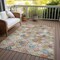 Homeroots 9' X 12' Terra Cotta Beige And Teal Blue Geometric Washable Indoor Outdoor Area Rug 603285 - alternate 3