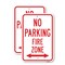 Signmission No Parking Fire Zone With Double Arrow, 18'' X 24'' 2 Signs, Heavy Gauge Aluminum, 2PK A-1824-2PACK-25036 - alternate 1