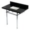 Kingston Brass 36" Black Granite Console Sink with Brass Legs, 8-Inch, 3-Hole, Black Granite/Polished Chrome KVPK3630KBSQ1 - alternate 1