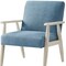 Homeroots 30" Light Blue And Cream Linen Arm Chair 533964 - alternate 4