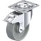 Blickle Swivel Plate Caster, Gray Nylon, 5", Brake, Load Rating: 330 lb. LK-POG 125KA-14-FI - alternate 1