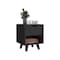Homeroots 19" Black Wood One Drawer Nightstand 543699 - alternate 3