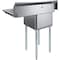 Amgood 39 in. x 23.5 in. Stainless Steel One Compartment Sink with 18 in. x 18 in. Bowl and 18 in. Right Drainboard SINK S1C-181812-18R-NF-Z - alternate 2