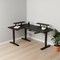 Homeroots Adjustable Oak and Beige Wood and Metal Corner Rolling T-Shape Standing Desk 558723 - alternate 3