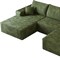 Homeroots 107" Green Corduroy Modular Compression Foam Sofa With Ottoman And Toss Pillows 712957 - alternate 3