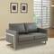 Leisuremod Lincoln Upholstered Leather Loveseat with Gold Frame, Grey LA55GR-L - alternate 5