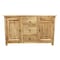 Homeroots 60in Natural Distressed Solid Wood Three Drawer Sideboard With Two Doors 606318 - alternate 2