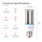 Euri Lighting LED Corn Bulb, 12/18/27W, Up to 4050 lm, 3CCT, E26, 100-277V, Ballast Bypass, UL ECB27W-303sw - alternate 2