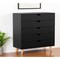Homeroots 36" Black And Natural Wood Five Drawer Dresser 533282 - alternate 1