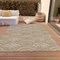 Homeroots 3' X 5' Taupe Fern Green And Ivory Geometric Washable Indoor Outdoor Area Rug 615242 - alternate 3