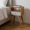 Homeroots 22" Chestnut And Sky Blue Solid Wood One Drawer Nightstand 653846 - alternate 4
