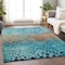 Homeroots 3' X 5' Blue Terra Cotta And Black Abstract Washable Indoor Outdoor Area Rug 603083 - alternate 3
