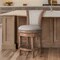 Homeroots 25" Beige and Natural Fabric and Solid Wood Counter Height Swivel Bar Chair 534317 - alternate 4