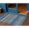 Homeroots 3' X 5' Navy Blue Sky Blue And Taupe Striped Washable Indoor Outdoor Area Rug 614815 - alternate 1