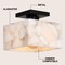 Jonathan Y Alessia 8" 1-Light Modern Contemporary Alabaster/Iron Square LED Semi Flush Mount, White Marbling/Bla JYL1203B - alternate 4