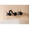Kingston Brass Double-Handle Wall Mount Bathroom Faucet, Matte Black KS3120PKX - alternate 3