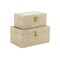 Homeroots Set of Two Beige Solid Wood Box With Lid, 2PK 489362 - alternate 1