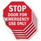 Signmission Stop Door for Emergency Use Only, 4 inch X 4 inch, Vinyl Decal, 5PK OC-D-5PACK-4-279 - alternate 1