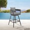 Armen Living Menorca Outdoor Patio Swivel Bar Stool in Aluminum with Gray Cushions LCMQSWBAGR30 - alternate 4