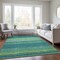 Homeroots 9' X 12' Teal Blue Lime Green And Turquoise Striped Washable Indoor Outdoor Area Rug 614843 - alternate 3