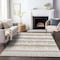 Homeroots 8' X 10' Ivory Gray And Beige Striped Washable Indoor Outdoor Area Rug 598361 - alternate 3