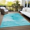Homeroots 5' X 8' Teal Abstract Washable Non Skid Indoor Outdoor Area Rug 559779 - alternate 5