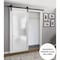 Sartodoors Sturdy Barn Door Frosted Tempered Glass Planum 2102 White 36x84 Solid Core Modern Interior PLANUM2102BD-B-WS-3684 - alternate 3