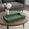 Homeroots 16" Green Wood Wood Faux Shagreen Serving Tray With Handles 571241 - alternate 4