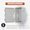 Newhouse Electric NEMA 4X 5.5"L x 7.8"W x 11.4"H ABS Plastic Gray Weatherproof Electrical Junction Box, Hinged Cover NHWE-L - alternate 6