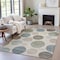 Homeroots 8' X 10' Khaki Fern Green And Teal Blue Geometric Washable Indoor Outdoor Area Rug 630582 - alternate 4