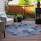 Homeroots 8' Denim Blue And Gray Round Abstract Washable Indoor Outdoor Area Rug 577663 - alternate 3