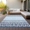 Homeroots 3' X 5' Blue Sky Blue And Ivory Geometric Washable Indoor Outdoor Area Rug 613825 - alternate 3