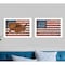 Homeroots Set Of Two American Flags White Framed Print Wall Art, 2PK 405721 - alternate 2