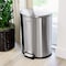 Elama 50 Liter 13 Gallon Half Circle Stainless Steel Step Trash Bin with Slow Close in Matte Silver EL-LTD55-50L - alternate 4
