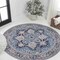 Jonathan Y Cirali Ornate Large Medallion Non-Slip Machine-Washable Blue/Beige 5 ft Round Area Rug WSH105B-5R - alternate 1