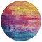 Homeroots 8' Merlot And Blush Round Abstract Washable Indoor Outdoor Area Rug 610945 - alternate 4